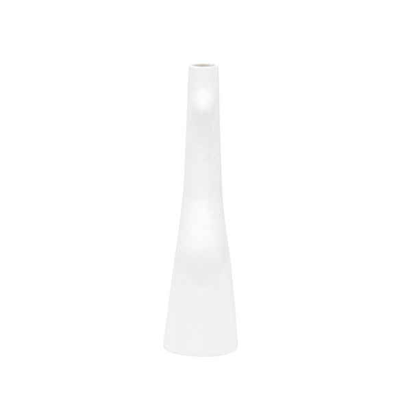 Wildwood Kona Sculptural Ceramic Vase With Smooth White Glaze — Coastal-Modern Accent For Shelves & Tablescape 13.5h x 9.5w x 3.5d 302465