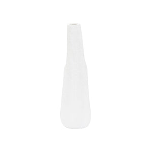 Wildwood Kona Sculptural Ceramic Vase With Smooth White Glaze — Coastal-Modern Accent For Shelves & Tablescape 13h x 9w x 3.5d 302468