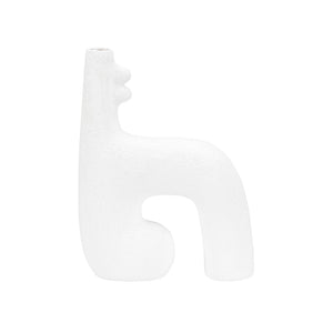 Wildwood Kona Sculptural Ceramic Vase With Smooth White Glaze — Coastal-Modern Accent For Shelves & Tablescape 13h x 9w x 3.5d 302468