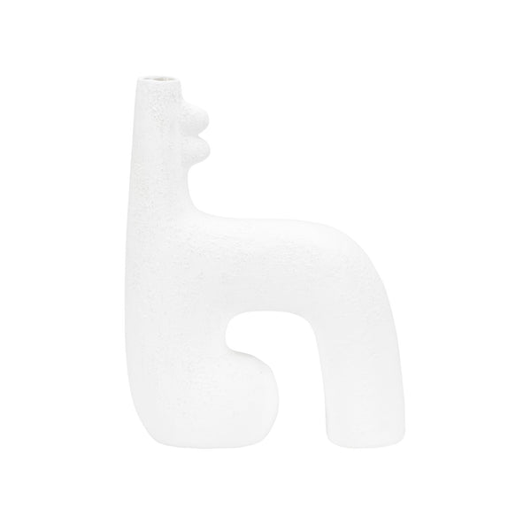 Wildwood Kona Sculptural Ceramic Vase With Smooth White Glaze — Coastal-Modern Accent For Shelves & Tablescape 13h x 9w x 3.5d 302468