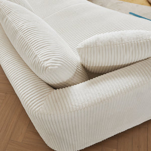 English Elm 122.04 Inch Corduroy Sectional Sofa With Right-Facing Chaise - Modern Comfort For Any Space! W876S00272