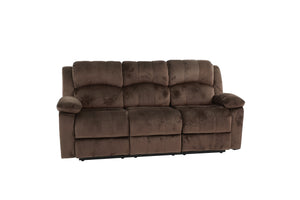 English Elm Comfortable Motion Sofa Oversized 83" Chocolate Padded Suede Reclining Couch Wide Arms Plush Comfort B011P205572