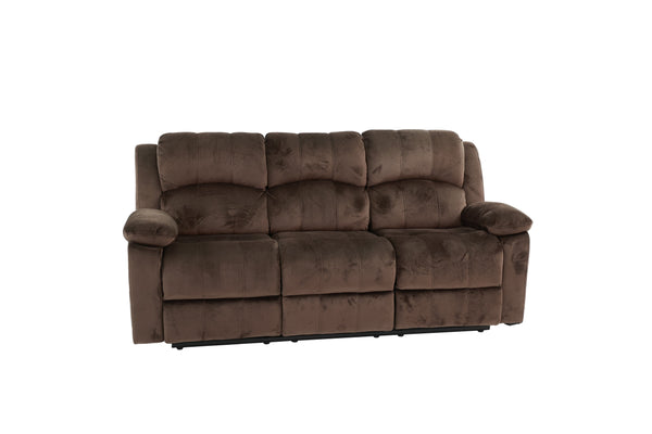 English Elm Comfortable Motion Sofa Oversized 83" Chocolate Padded Suede Reclining Couch Wide Arms Plush Comfort B011P205572