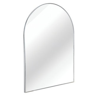 English Elm 30x40 Arched Bathroom Mirror with Anti-Rust Metal Frame, Shatterproof 4mm HD Glass & Easy Mounting Silver W2203P310337