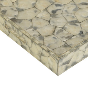 Wildwood Shell Gray Tortoise Capiz Tray — 26" X16" Low-Profile Serving & Organizing Tray With Iridescent Finish, Handcrafted Appeal 302503