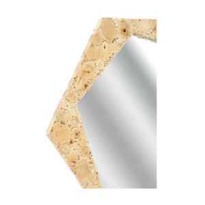Wildwood Jekyll Driftwood Hexagon Mirror — Handcrafted 34"X38.5" Sculptural Coastal Frame, Natural Finish 302514