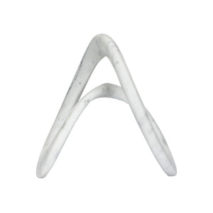 Wildwood Caerwyn Solid Carrara Marble Sculpture — 10.5" Sculptural Accent With Natural Veining For Tablescape Decor 302517