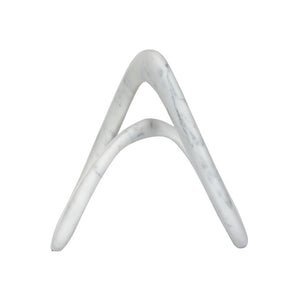 Wildwood Caerwyn Solid Carrara Marble Sculpture — 10.5" Sculptural Accent With Natural Veining For Tablescape Decor 302517