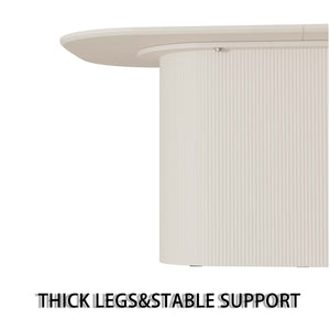 English Elm 63" Modern-Medieval Cream Mdf Dining Table Set With 4 Cushioned Chairs - Stylish & Versatile Design W2189S00707