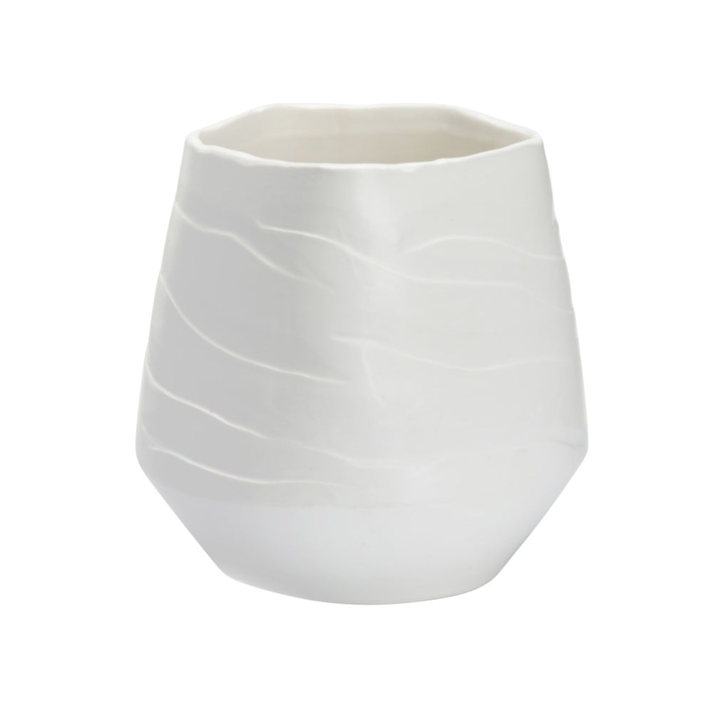 Wildwood Mont Blanc Vase Handcrafted Matte White Ceramic Sculpture Vase 11.5" H Textured Alpine Accent Piece 302535