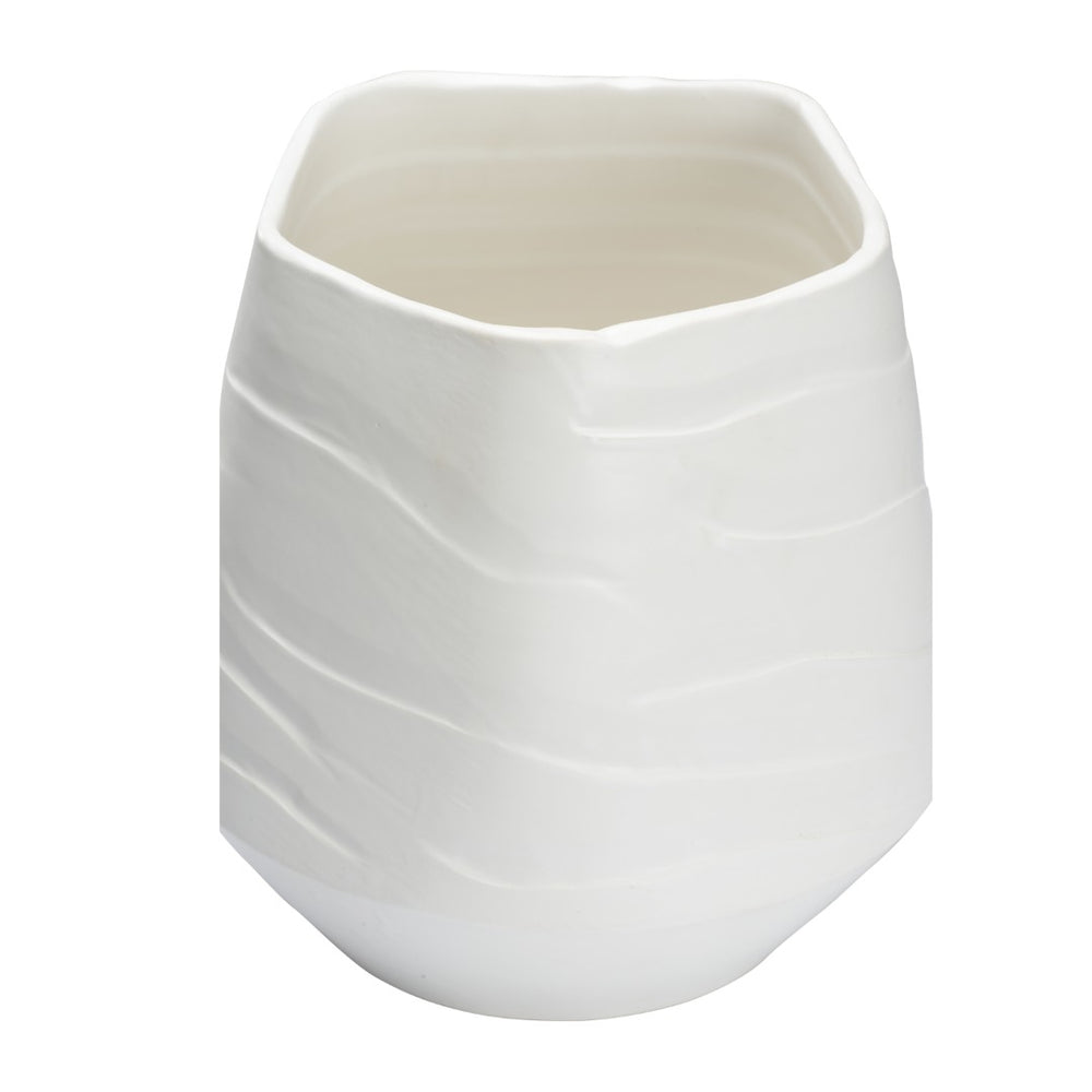 Wildwood Mont Blanc Vase Handcrafted Matte White Ceramic Sculpture Vase 11.5" H Textured Alpine Accent Piece 302535