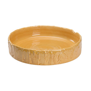 Wildwood Capaci Hand-Sculpted Ochre Ceramic Bowl — Italian Artisanal Centerpiece For Tables, Trays, & Decor 302540