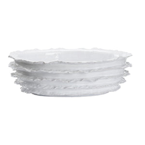 Wildwood Palermo Oversized Hand‑Crafted Italian Ceramic Bowl In Serene White Glaze — Textured Centerpiece DéCor 302545