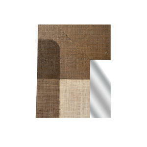 Wildwood Jacoby Roundout: 36" Square Raffia Wall Mirror — Hand-Applied Brown/Cream Texture For Boho, Coastal, Modern Decor 302557