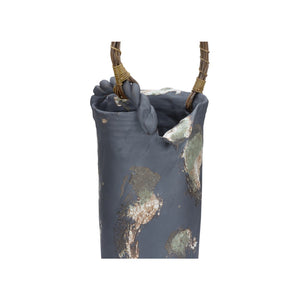 Wildwood Tea Ceremony Vase Hand-Turned In Japan With Wisteria Vine Handle, Large 27.5" Floral Display Accent 302561