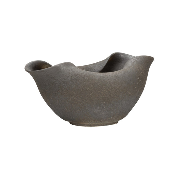 Wildwood Sendai Matte Black Ceramic Vase — Handcrafted Japan Shiga Collection, Sculptural 11"H Statement Piece 302565