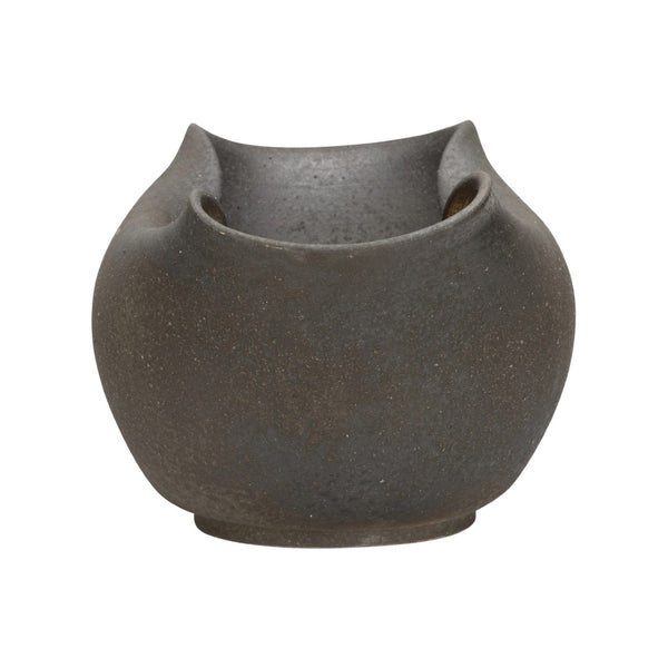 Wildwood Sendai Matte Black Ceramic Vase — Handcrafted Japan Shiga Collection, Sculptural 11"H Statement Piece 302565