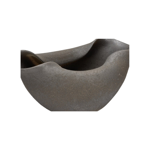 Wildwood Sendai Matte Black Ceramic Vase — Handcrafted Japan Shiga Collection, Sculptural 11"H Statement Piece 302565