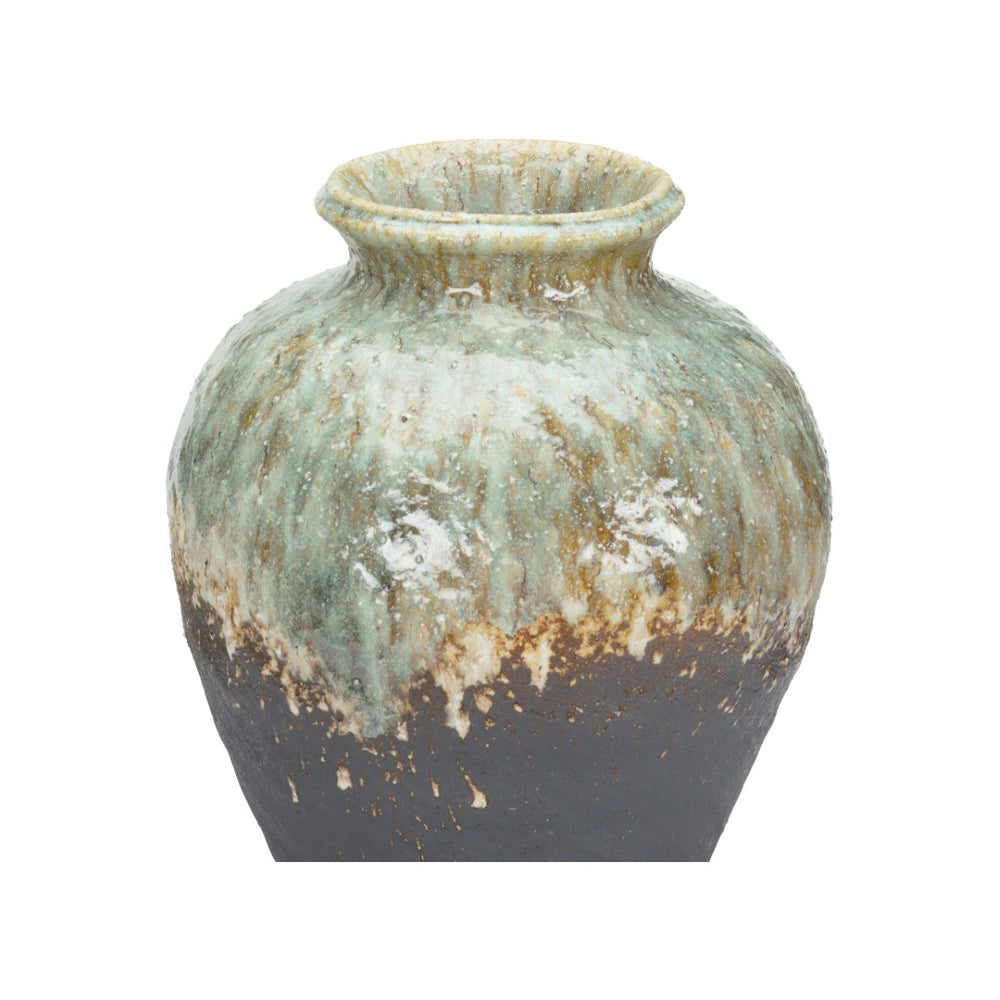 Wildwood Daichi Handcrafted Shiga Vase — Earthy Kiln-Fired Patina, 17.5" Tall Statement Accent For Minimalist Homes 302569