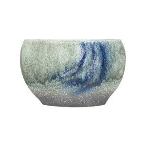 Wildwood Naha Handcrafted Indigo Ceramic Vase — 14" X 23" Statement Centerpiece From Shiga, Textured Glaze Depth 302571