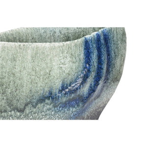 Wildwood Naha Handcrafted Indigo Ceramic Vase — 14" X 23" Statement Centerpiece From Shiga, Textured Glaze Depth 302571