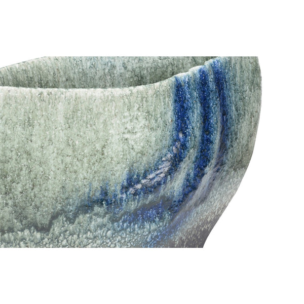 Wildwood Naha Handcrafted Indigo Ceramic Vase — 14" X 23" Statement Centerpiece From Shiga, Textured Glaze Depth 302571