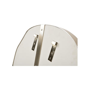 Wildwood Pith Teak Curved Mirror With Brushed Nickel Trim — Handcrafted Statement Piece To Brighten Entryways 302597