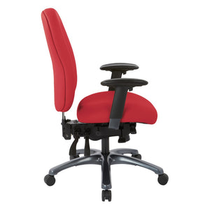 OSP Home Furnishings Multi-function Ergonomic High Back Office Chair with Lumbar Support and Titanium Base High Lipstick 8511-R100