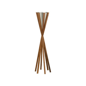Wildwood Teton Sculptural Teak Candleholder With Polished Nickel Accents — Six-Leg Crossed Design For Drama And Stability 63.5h x 17.25w x 17.25d 302601