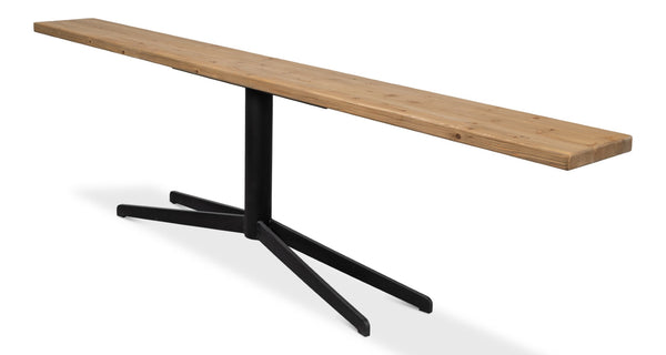 Sarreid Wall Console Table - Rustic Antique Elm With Unique Variations, Durable Cast Iron Frame For Style Beige  30260