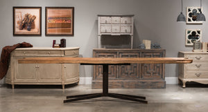 Sarreid Wall Console Table - Rustic Antique Elm With Unique Variations, Durable Cast Iron Frame For Style Beige  30260