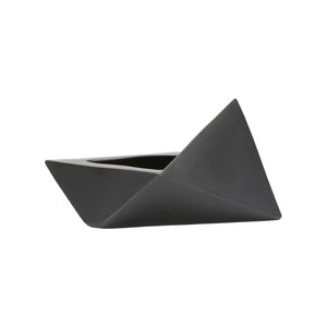 Wildwood Origami Vase Crafted In Japan — Sculptural Faceted Form For Ikebana, Tabletop Bouquets, Modern Decor Black 302624