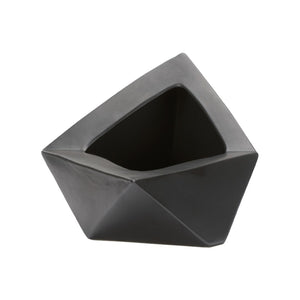 Wildwood Origami Vase Crafted In Japan — Sculptural Faceted Form For Ikebana, Tabletop Bouquets, Modern Decor Black 302624