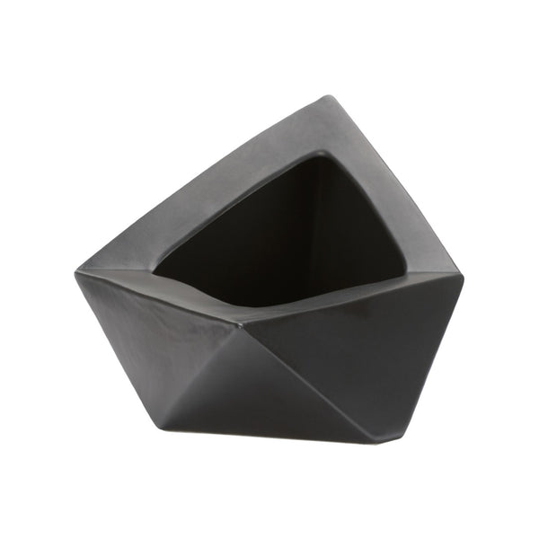 Wildwood Origami Vase Crafted In Japan — Sculptural Faceted Form For Ikebana, Tabletop Bouquets, Modern Decor Black 302624