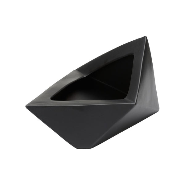 Wildwood Origami Vase Crafted In Japan — Sculptural Faceted Form For Ikebana, Tabletop Bouquets, Modern Decor Black 302624