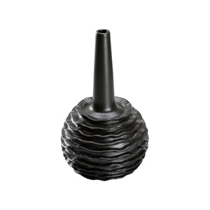 Wildwood Piper Matte Black Nero Vase — 13" Sculptural Ceramic Ruffled Sphere, Narrow Mouth For Minimal Bouquets 302647