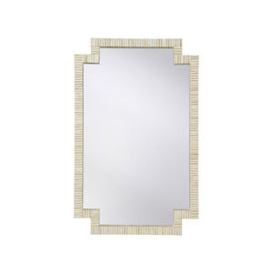 Wildwood Fiona Bone Mirror — Sculptural Bone-Shaped Wall Mirror 48.5"X31" Natural White Frame For Entryway 302664