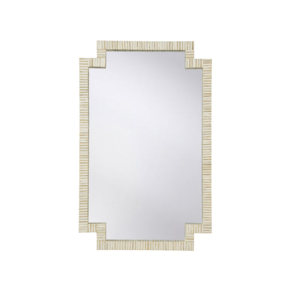 Wildwood Fiona Bone Mirror — Sculptural Bone-Shaped Wall Mirror 48.5"X31" Natural White Frame For Entryway 302664