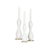 Brunswick Candleholders - Set of 3 White/Cream, Gold 302670-WILDWOOD Wildwood