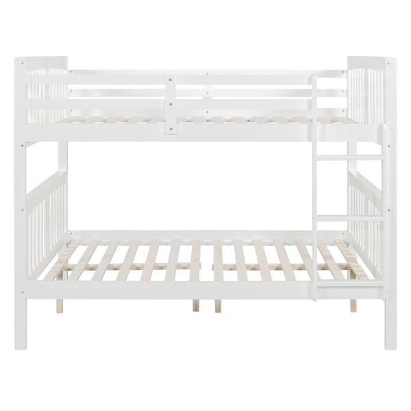 English Elm Full Over Bunk Bed Solid Pine Frame White Finish Converts to Two Beds LT000203AAK-1