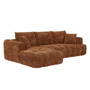 English Elm Chenille Tufted L-shaped Sectional Sofa Minimalist Plush Seating for Living Room W2339P324131