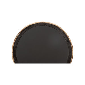 Wildwood Calusa Round Abaca Mirror With Warm Wood Frame — 33.5" Artisan Woven Accent For Coastal & Modern Homes 302776