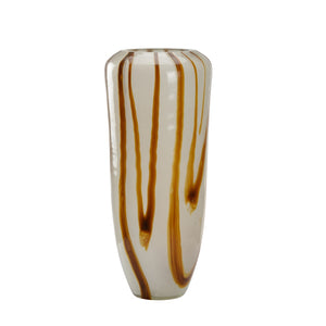 Aubrey Glass Vase White/Cream, Brown 302787-WILDWOOD Wildwood