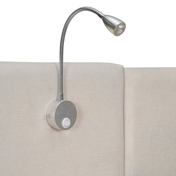 English Elm Queen Linen Upholstered Platform Bed with Storage Drawers, Trundle, Flip-Up Headboard & Lights Beige SF000187AAA