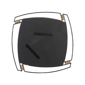 Wildwood Roxy Asymmetric Open-Frame Mirror With Black Iron And Antique Brass Accents For Modern Interiors 39h x 39w x 1.5d 302796