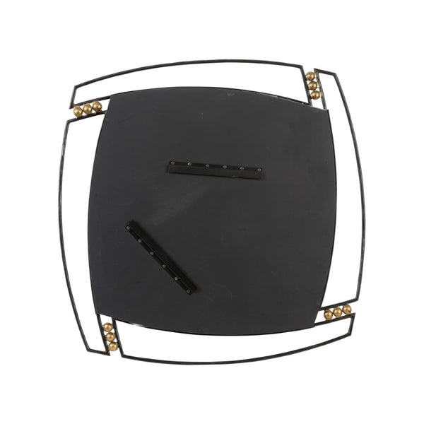 Wildwood Roxy Asymmetric Open-Frame Mirror With Black Iron And Antique Brass Accents For Modern Interiors 39h x 39w x 1.5d 302796