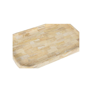 Wildwood Ottoman Solid Natural White Stone Tray — Oversized 36.5" X 24", Rounded Edges, Durable Elegant Centerpiece 302800