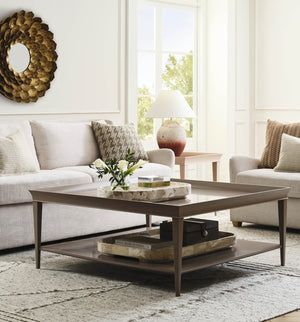 Wildwood Ottoman Solid Natural White Stone Tray — Oversized 36.5" X 24", Rounded Edges, Durable Elegant Centerpiece 302800