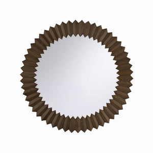 Wildwood Stax Sculptural Mirror With Driftwood Ash Frame — 54" Square Stacked Ridged Design For Entryway Decor 302802