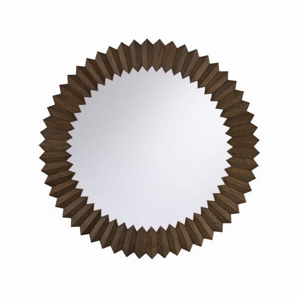 Wildwood Stax Sculptural Mirror With Driftwood Ash Frame — 54" Square Stacked Ridged Design For Entryway Decor 302802